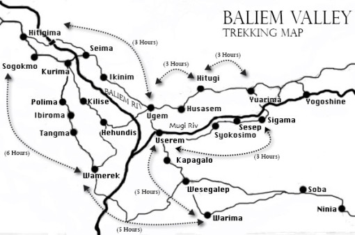 Baliem Valley Trekking Map